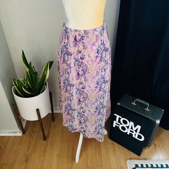 All Saints Rhea Masala Midi Skirt, Mink Pink, Summer Lightweight, Size 2, NWT - Picture 6 of 15